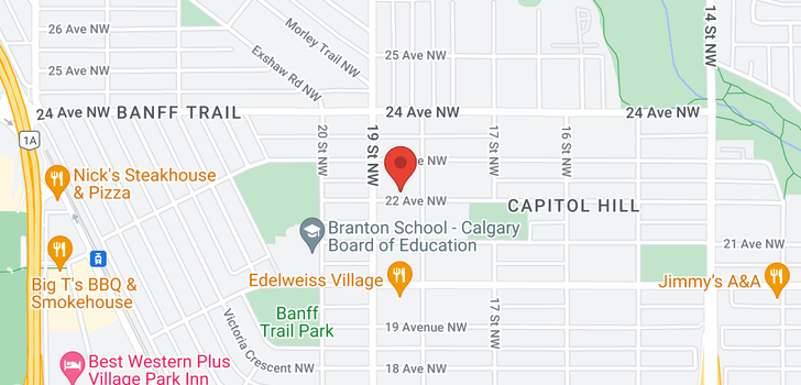 map of 1914 22 Avenue NW
